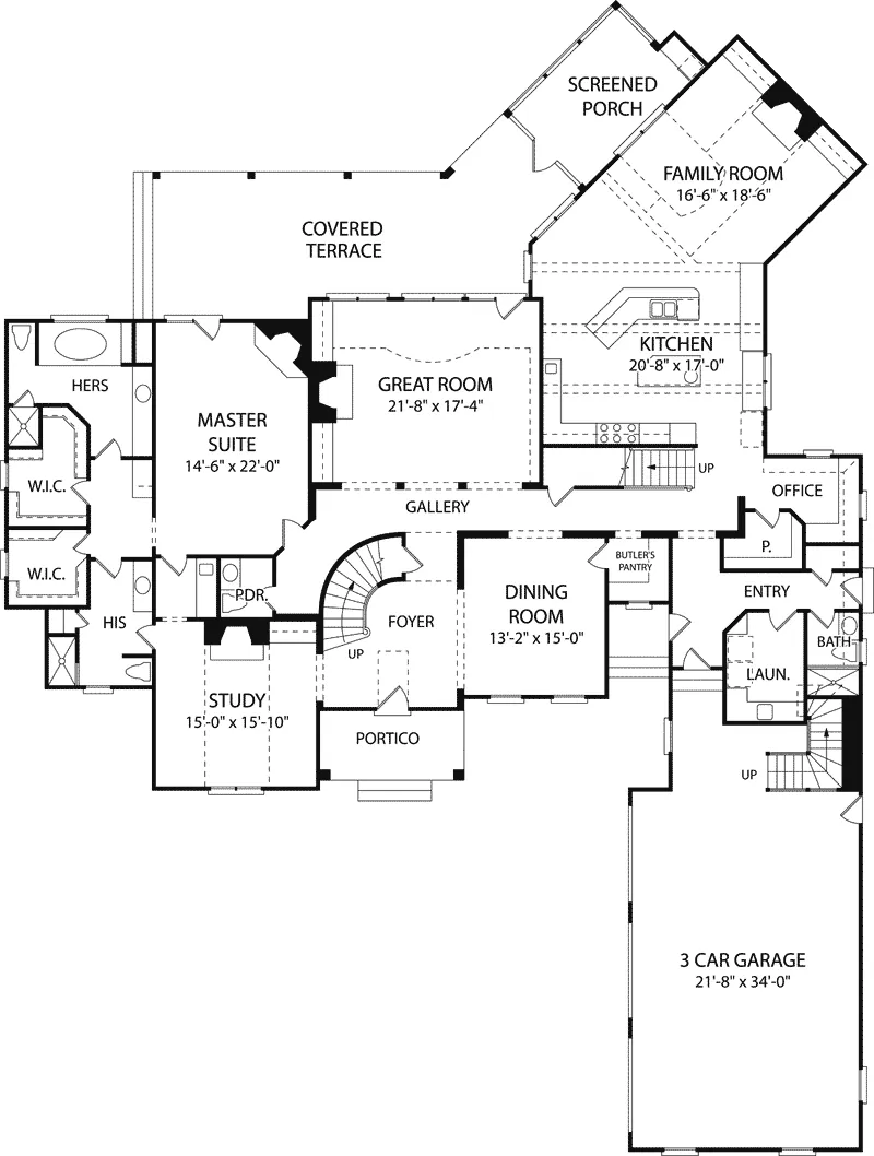 Luxury House Plan First Floor - La Revenna Country French Home 129S-0007 - Shop House Plans and More