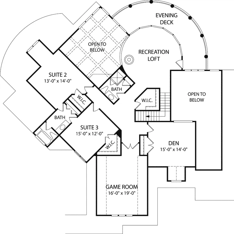 Mediterranean House Plan Second Floor - Howell Hollow Luxury Home 129S-0009 - Search House Plans and More