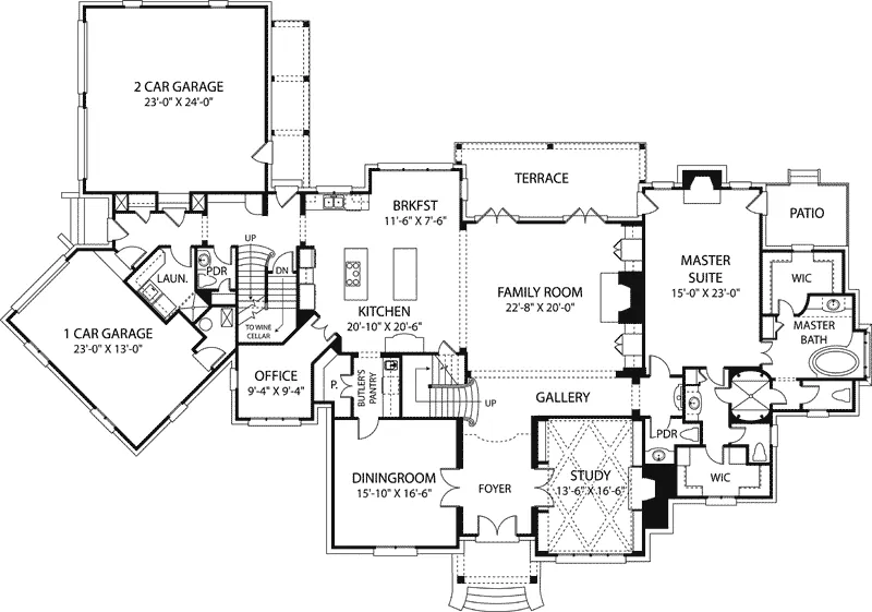 Luxury House Plan First Floor - Lowery Manor Luxury Home 129S-0010 - Shop House Plans and More