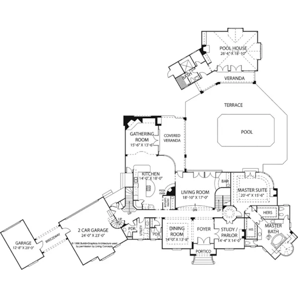 Mediterranean House Plan First Floor - Howards Ridge Luxury Home 129S-0011 - Search House Plans and More