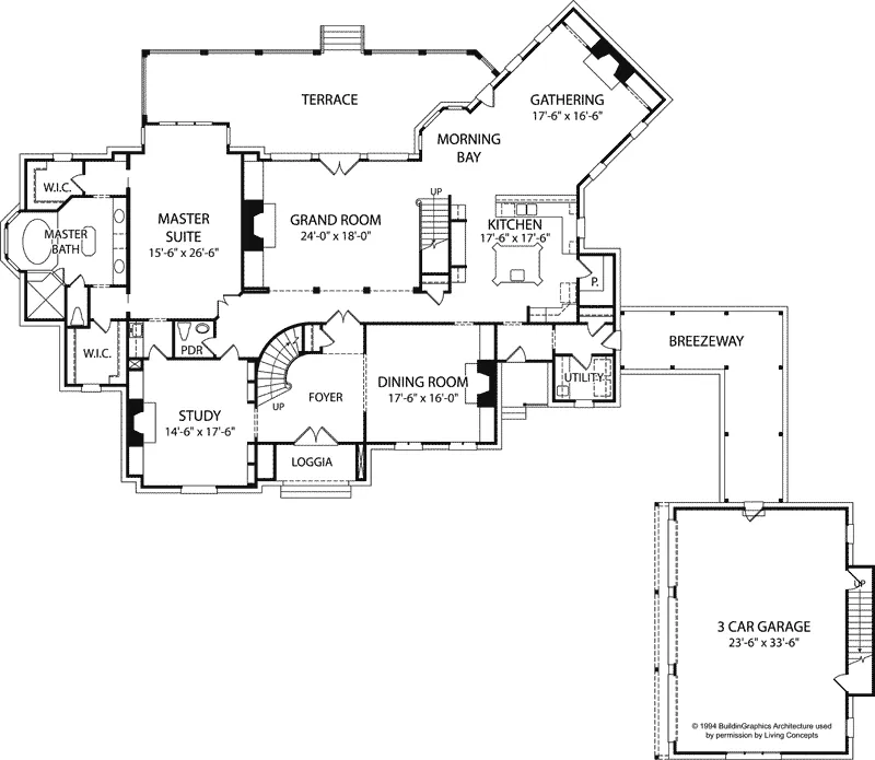 Luxury House Plan First Floor - Monarch Manor Luxury Home 129S-0012 - Shop House Plans and More