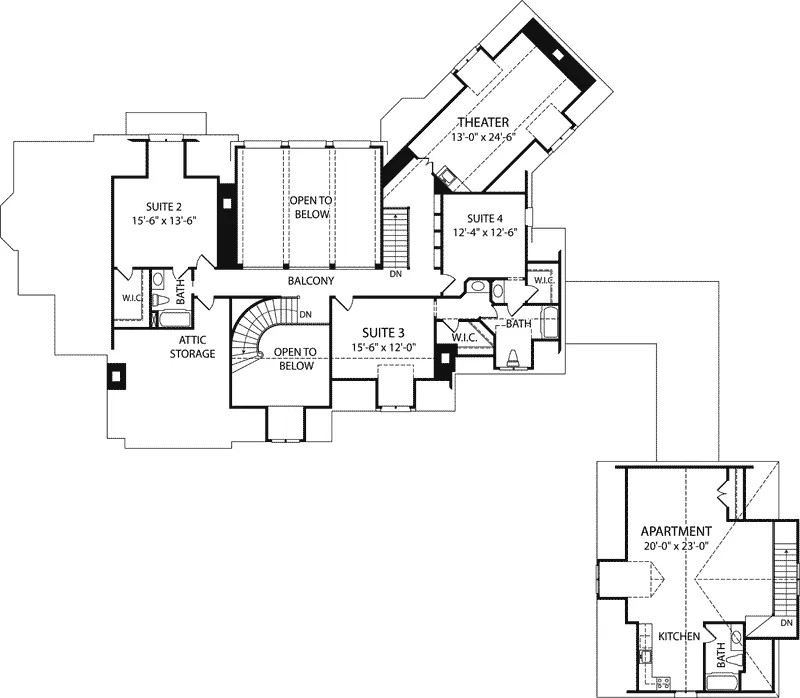 Luxury House Plan Second Floor - Monarch Manor Luxury Home 129S-0012 - Shop House Plans and More