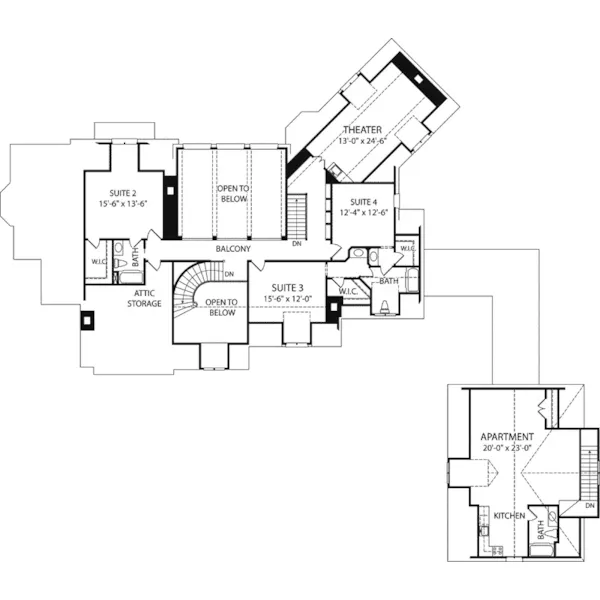 English Cottage House Plan Second Floor - Monarch Manor Luxury Home 129S-0012 - Shop House Plans and More