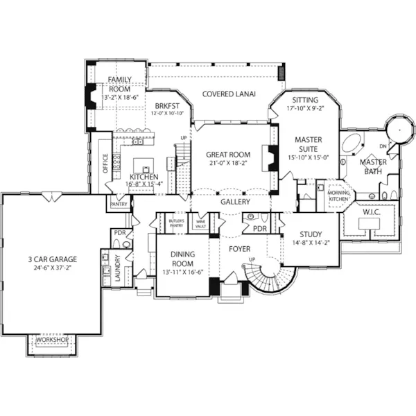 European House Plan First Floor - Clydehurst Victorian Home 129S-0013 - Search House Plans and More