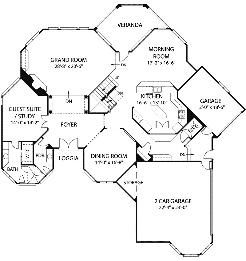 Craftsman House Plan First Floor - Valentina Manor Luxury Home 129S-0015 - Shop House Plans and More