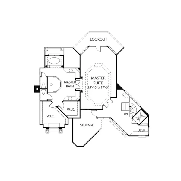 Arts & Crafts House Plan Third Floor - Valentina Manor Luxury Home 129S-0015 - Shop House Plans and More