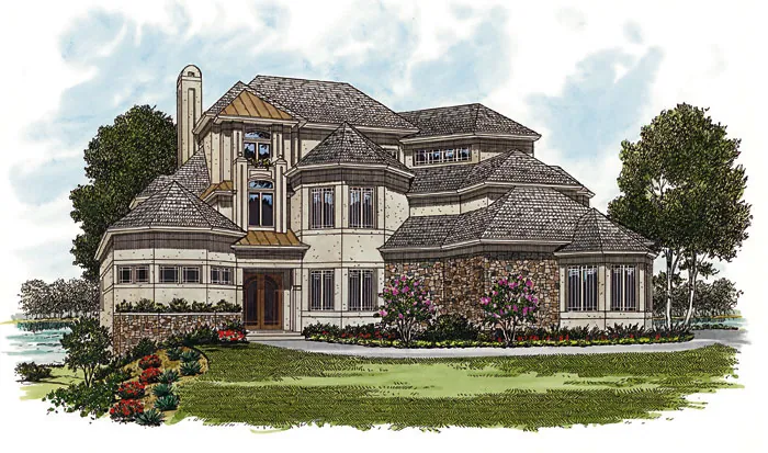 Craftsman House Plan Front Image - Valentina Manor Luxury Home 129S-0015 - Shop House Plans and More