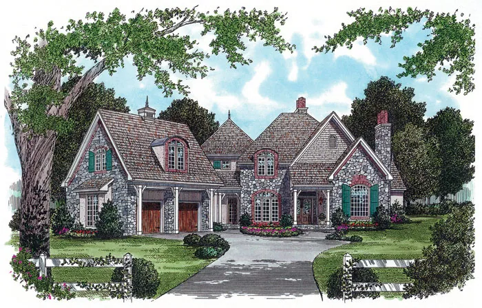 Arts & Crafts House Plan Front Image - Sunland Park Luxury Home 129S-0018 - Shop House Plans and More