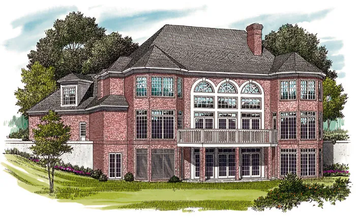 Colonial House Plan Color Image of House - Westaire Luxury Home 129S-0019 - Shop House Plans and More