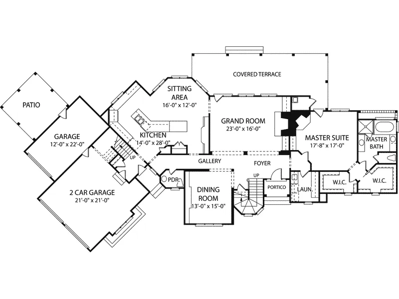Early American House Plan First Floor - Glencove Luxury Home 129S-0020 - Search House Plans and More