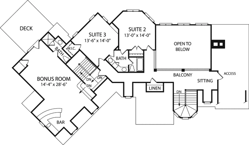 Early American House Plan Second Floor - Glencove Luxury Home 129S-0020 - Search House Plans and More
