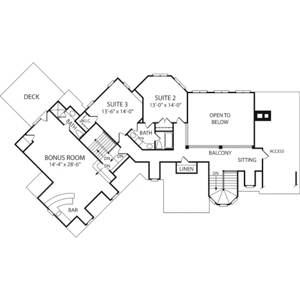 European House Plan Second Floor - Glencove Luxury Home 129S-0020 - Search House Plans and More