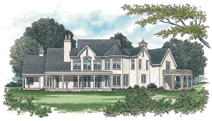 English Cottage House Plan Color Image of House - Glencove Luxury Home 129S-0020 - Search House Plans and More