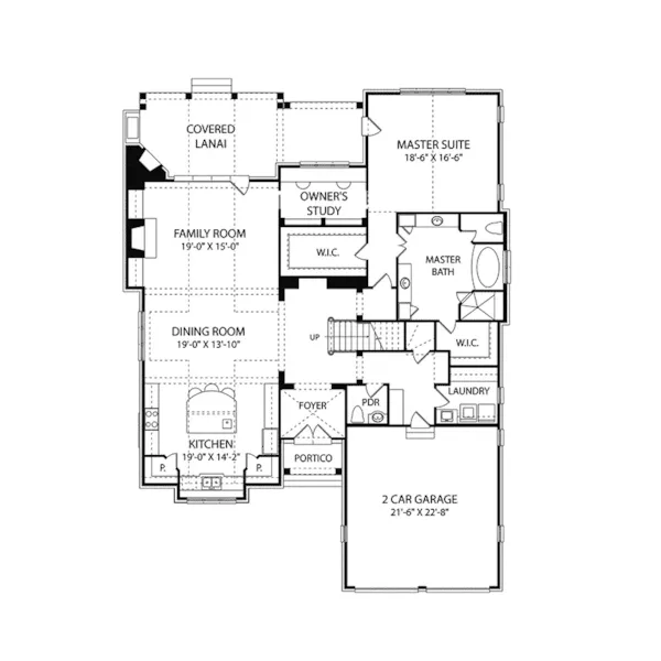 Early American House Plan First Floor - Savory Luxury Home 129S-0021 - Shop House Plans and More