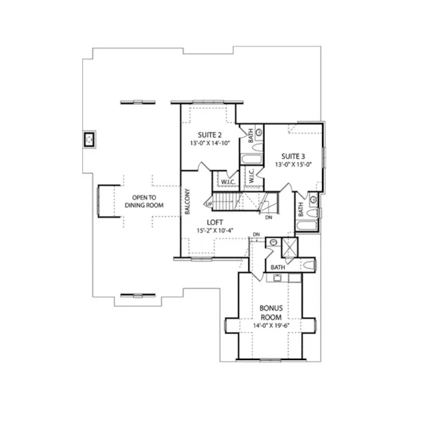 Early American House Plan Second Floor - Savory Luxury Home 129S-0021 - Shop House Plans and More