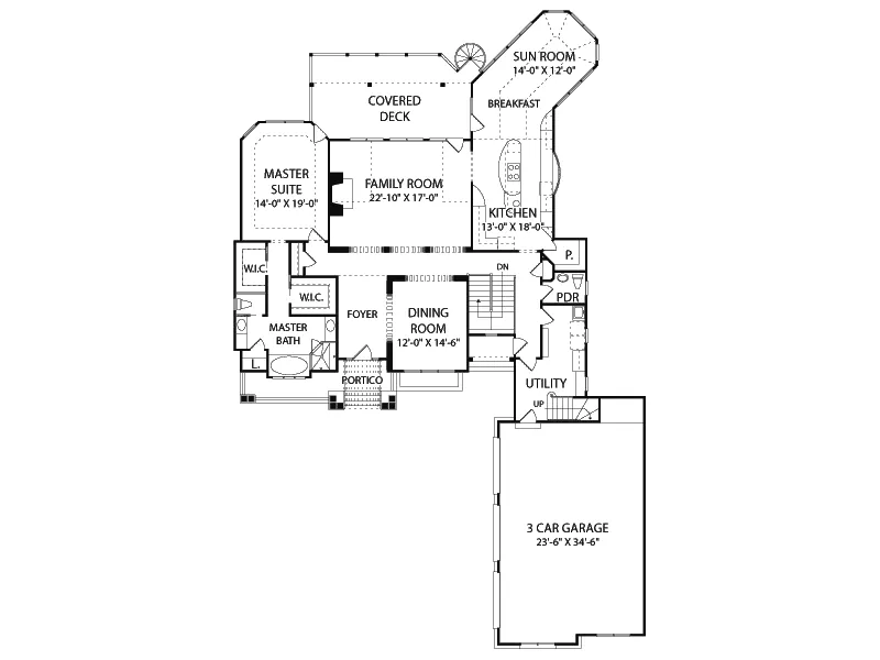Luxury House Plan First Floor - Glen Creek Luxury Home 129S-0023 - Search House Plans and More