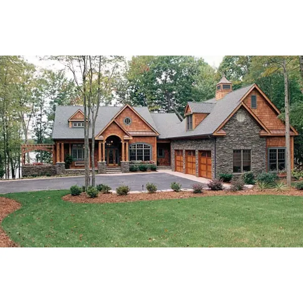 Arts & Crafts House Plan Front of Home - Glen Creek Luxury Home 129S-0023 - Search House Plans and More