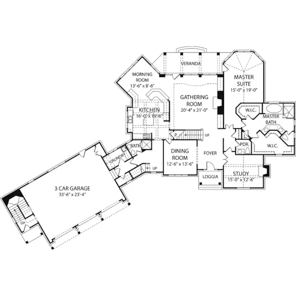 Early American House Plan First Floor - Grove Manor Luxury Home 129S-0024 - Search House Plans and More