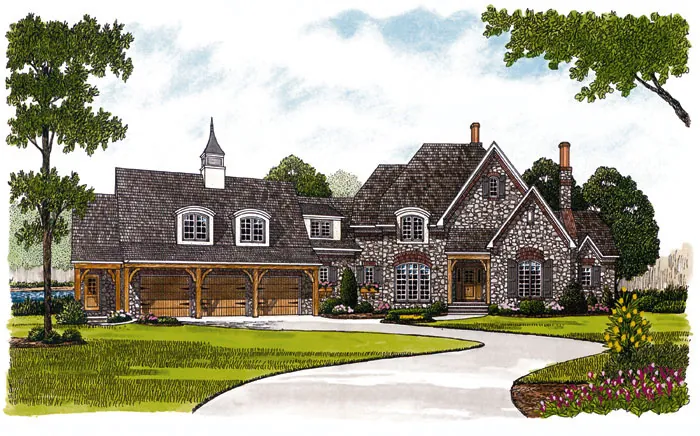 European House Plan Front Image - Grove Manor Luxury Home 129S-0024 - Search House Plans and More