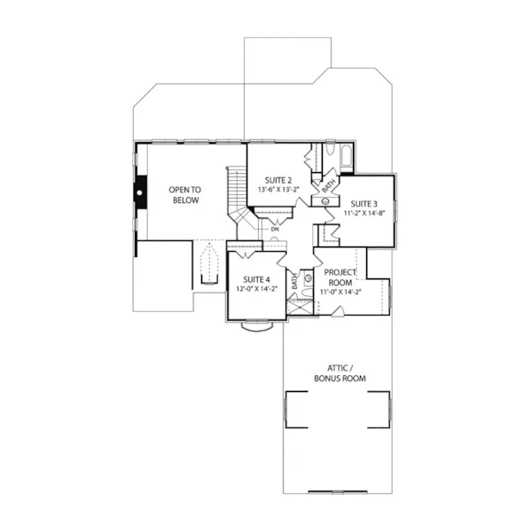 Early American House Plan Second Floor - Quail Manor Luxury Home 129S-0025 - Shop House Plans and More