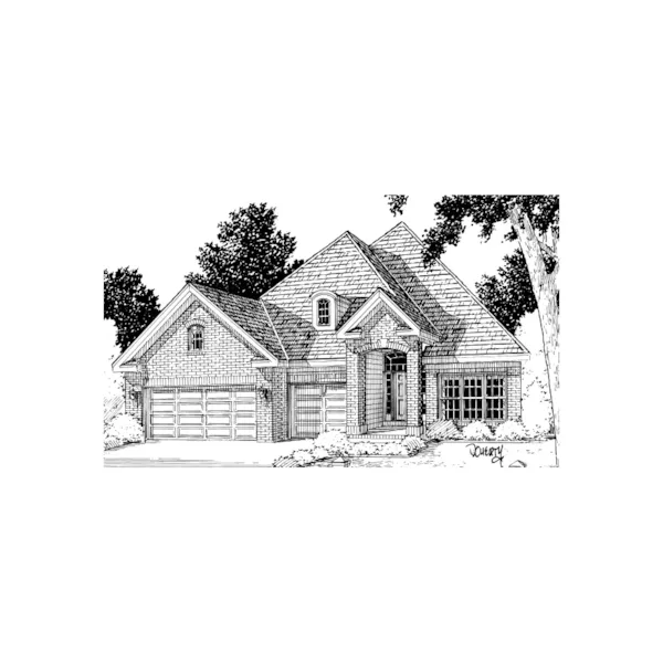 Country House Plan Front of Home - Hazeltine Ranch Home 130D-0001 - Search House Plans and More