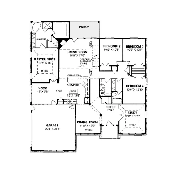 Southern House Plan First Floor - Eagle Summit Ranch Home 130D-0002 - Search House Plans and More