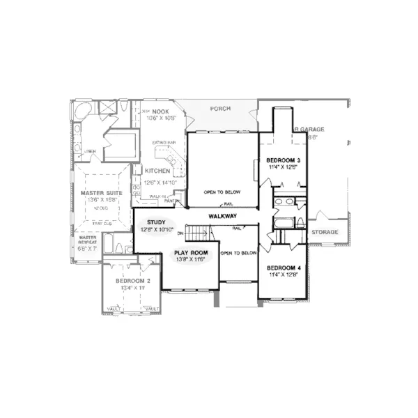 European House Plan Second Floor - Cornblum Traditional Home 130D-0007 - Search House Plans and More