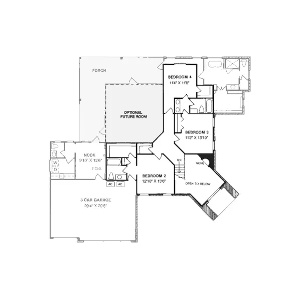 European House Plan Second Floor - Gideon Manor Luxury Home 130D-0011 - Search House Plans and More