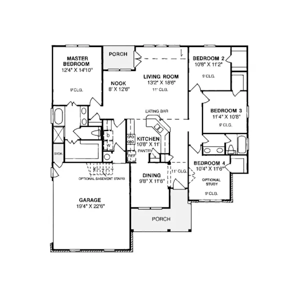 Country House Plan First Floor - Sullivan Ranch Home 130D-0015 - Shop House Plans and More