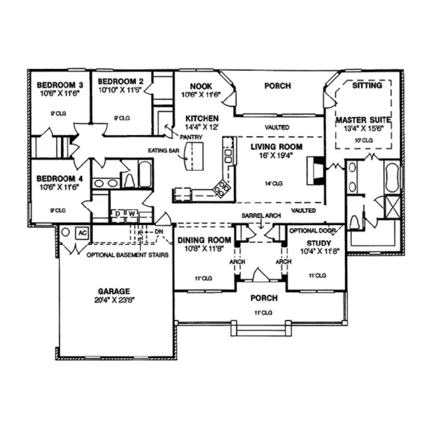 Traditional House Plan First Floor - Staffordshire Traditional Home 130D-0024 - Shop House Plans and More