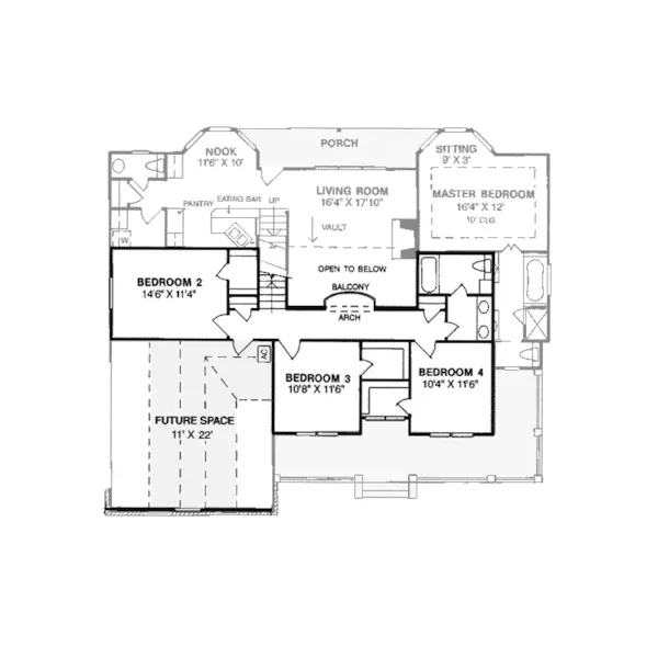 Neoclassical House Plan Second Floor - Dillon Mill Lowcountry Home 130D-0025 - Search House Plans and More