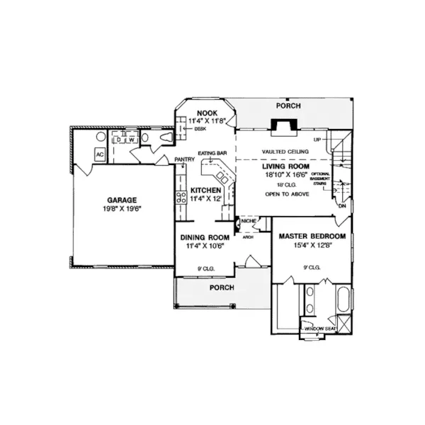 Country House Plan First Floor - Prairieville Traditional Home 130D-0031 - Shop House Plans and More