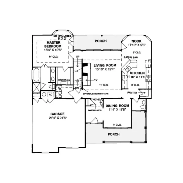 Country House Plan First Floor - Horace Traditional Home 130D-0034 - Search House Plans and More