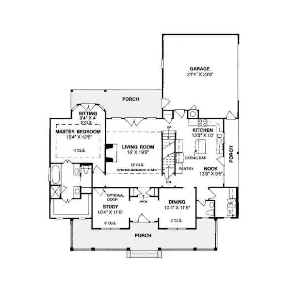 Southern House Plan First Floor - Grimshaw Farmhouse 130D-0036 - Search House Plans and More