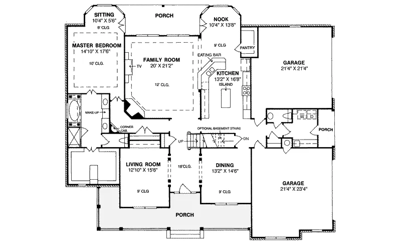 Southern House Plan First Floor - Emory Luxury Country Home 130D-0038 - Search House Plans and More