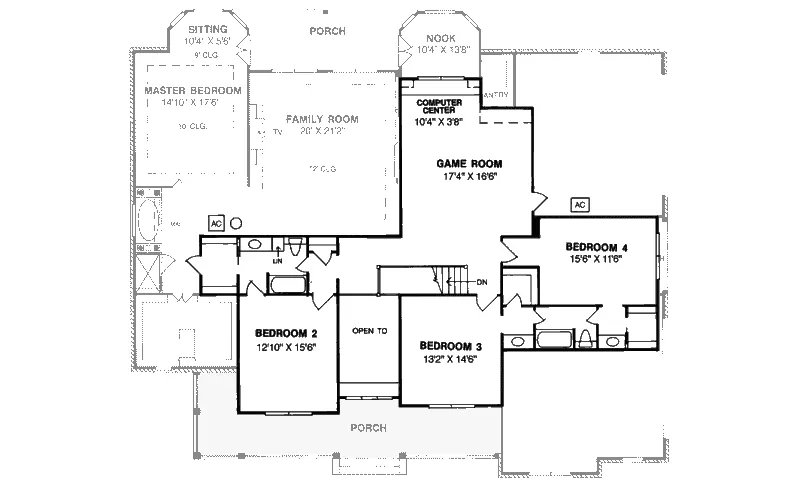 Southern House Plan Second Floor - Emory Luxury Country Home 130D-0038 - Search House Plans and More