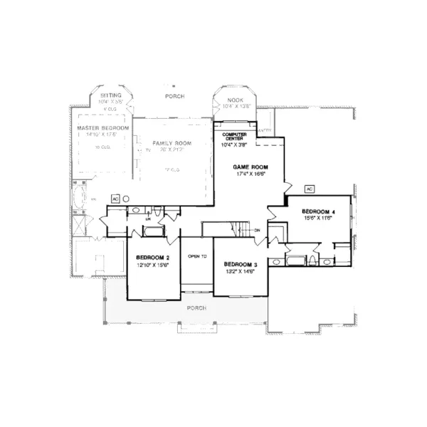 Traditional House Plan Second Floor - Emory Luxury Country Home 130D-0038 - Search House Plans and More