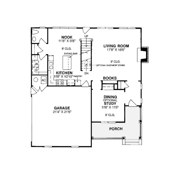 Traditional House Plan First Floor - Sierra Pine Bungalow Home 130D-0041 - Shop House Plans and More