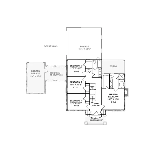 Georgian House Plan Second Floor - Magellan Georgian Home 130D-0043 - Shop House Plans and More