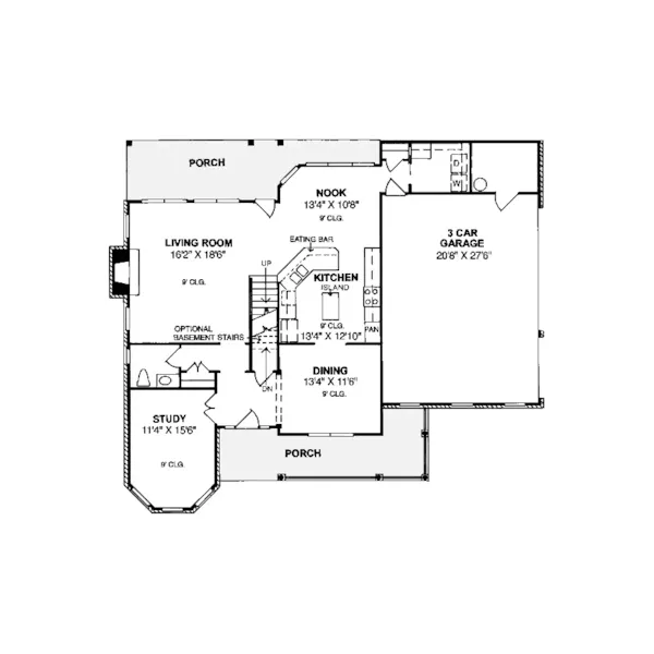 Country House Plan First Floor - Green Falls Farm Victorian Home 130D-0049 - Search House Plans and More