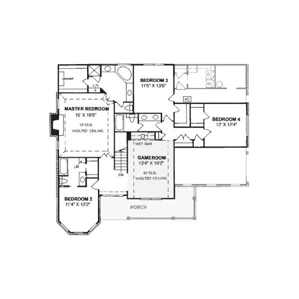 Country House Plan Second Floor - Green Falls Farm Victorian Home 130D-0049 - Search House Plans and More