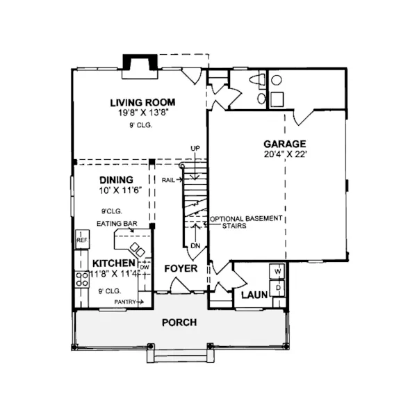 Southern House Plan First Floor - Corvelle Traditional Farmhouse 130D-0055 - Search House Plans and More