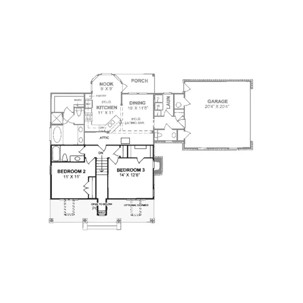 Southern House Plan Second Floor - Oscar Cape Cod Home 130D-0057 - Shop House Plans and More