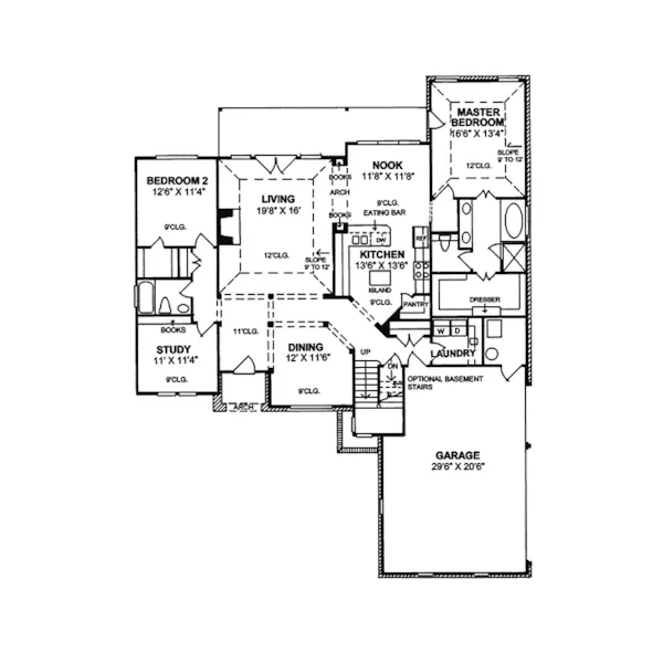 Traditional House Plan First Floor - Eolia European Home 130D-0060 - Search House Plans and More