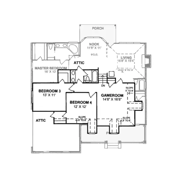 Southern House Plan Second Floor - Maybrook Southern Country Home 130D-0063 - Shop House Plans and More