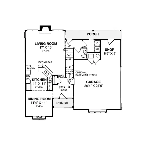 Country House Plan First Floor - Berwick Farm Country Home 130D-0067 - Search House Plans and More