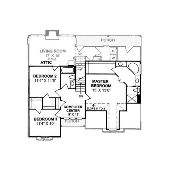 Country House Plan Second Floor - Berwick Farm Country Home 130D-0067 - Search House Plans and More