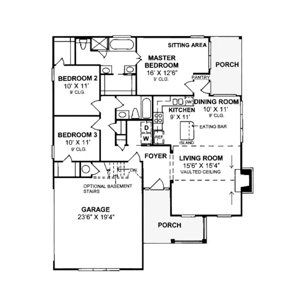 Country House Plan First Floor - Audrey Park Traditional Home 130D-0075 - Search House Plans and More