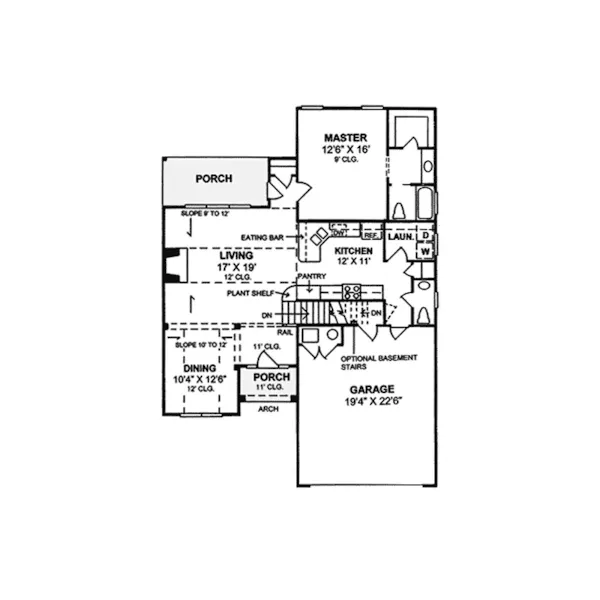 Traditional House Plan First Floor - Haverford Terrace Narrow Home 130D-0089 - Search House Plans and More