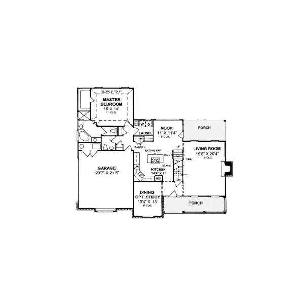 Farmhouse Plan First Floor - Medalton Southern Home 130D-0090 - Shop House Plans and More